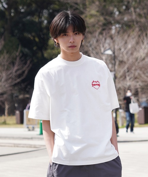 「THRASHER」 半袖Tシャツ L ブラック×ブルー メンズ_画像7
