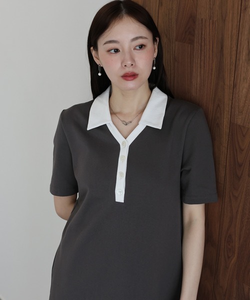 「J by blue」 半袖ワンピース MEDIUM ブラック レディース_画像5