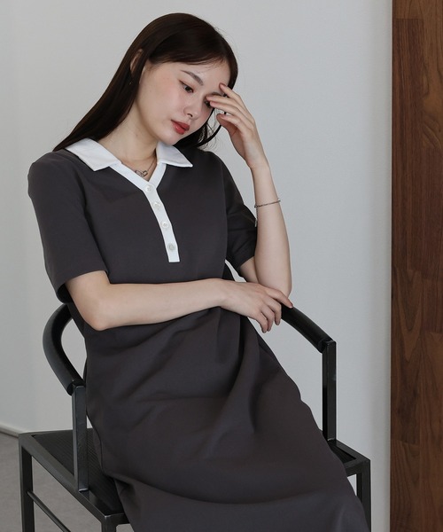 「J by blue」 半袖ワンピース MEDIUM ブラック レディース_画像6