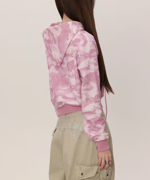 「GEMEDA」 ジップアップパーカー M ピンク レディース_画像7