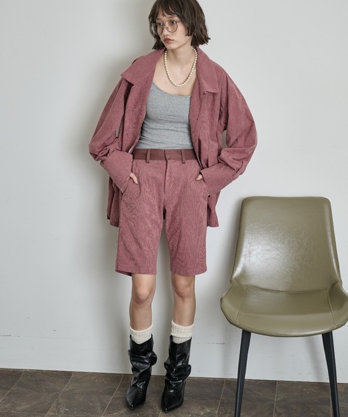 Didot.showroom ハーフパンツ パンツ 短パン スリムバイカーパンツ