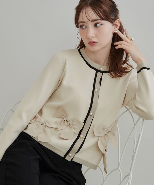 Couture Brooch（クチュール ブローチ） カーディガン 「リボンが主役