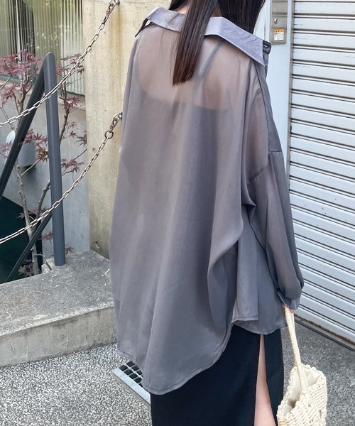 frunco ブラウス シャツ グロッシービッグシアーシャツ