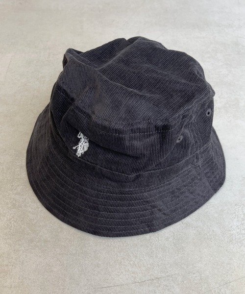 U.S. POLO ASSN バケットハット　コーデュロイ U.S. POLO ASSN. 帽子 ハット 1ポイント刺繍コーデュロイバケハ
