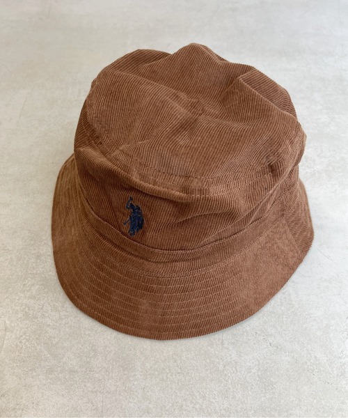 U.S. POLO ASSN. 帽子 ハット 1ポイント刺繍コーデュロイバケハ