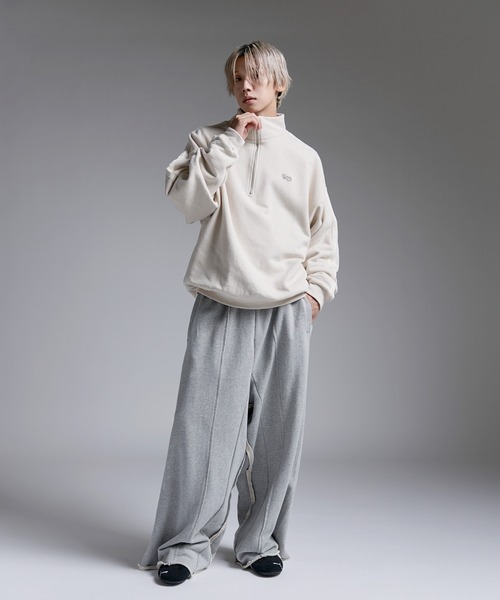 486a【希少なXLサイズ 】ハフ　刺繍ロゴ　ハーフジップ　希少色　スウェット 486a【希少なXLサイズ 】ハフ 刺繍ロゴ ハーフジップ 希少色