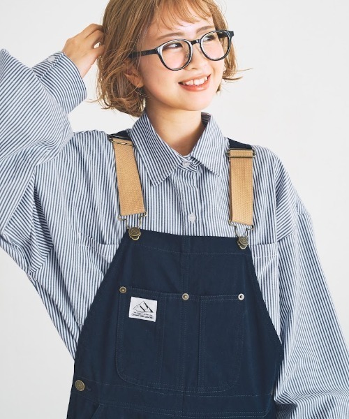 ぽてとかっぷる かりん・ckarryコラボ／配色ベルトオーバーオール nemne サロペット オーバーオール 「低身長用サイズあり」ぽて