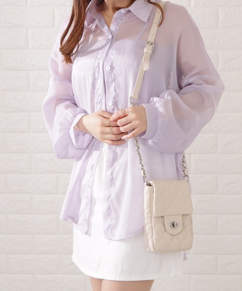 Lace Ladies ショルダーバッグ バッグ メタリックバックル付き