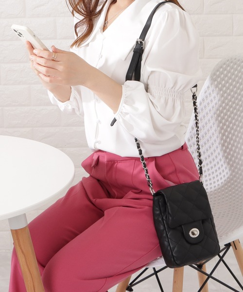 高級メタリックバックルショルダーバッグ Lace Ladies ショルダーバッグ バッグ メタリックバックル付き