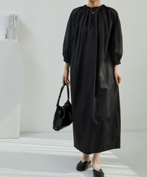 【美品】maison de soil ロングワンピース ギャザー MAISON DE THERESE（メゾン ド テレーズ） ワンピース クルーネック