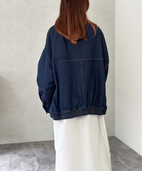 ジャケット Gジャン ギャザーペプラムデニムジャケット レディース