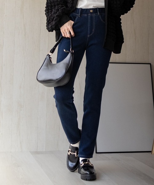 NAVY パンツ あったか 裏起毛 スキニーパンツ レディース : ZOZOTOWN