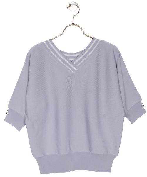 トゥエルブアジェンダ 12Twelve Agenda 前後2wayシアーネックドルマンラメニット （イエロー） SALE】前後2wayシアーネックドルマン5分袖ニットプル