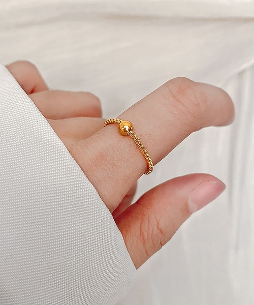 『美品』 ゴールド チェーンリング 指輪 ABBEY MARKET 指輪 リング 金属アレルギー対応 ステンレスリング