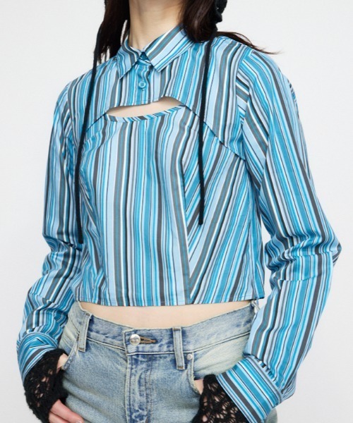 LAGUA GEM（ラグアジェム） ブラウス シャツ RATHER SHORT シャツ