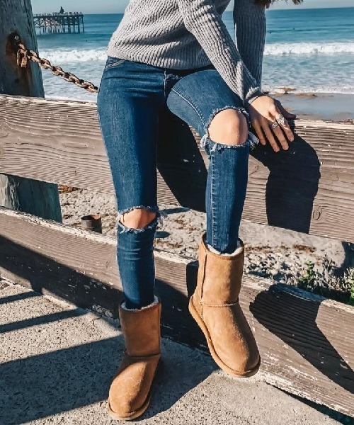 未使用新品】EMU エミュー　ロングブーツ レザー　スエード　中ボア　黒 EMU Australia（エミュ オーストラリア） ブーツ Stinger Lo