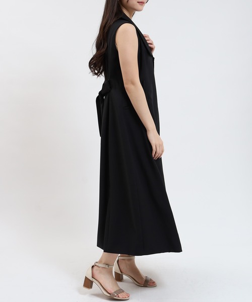 BLACK BY MOUSSY◆ノーカラードレープトレンチコート BLACK BY MOUSSY◇ノーカラードレープトレンチコート