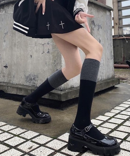 miniministore（ミニミニストア） 靴下 ニーハイソックス バイカラー