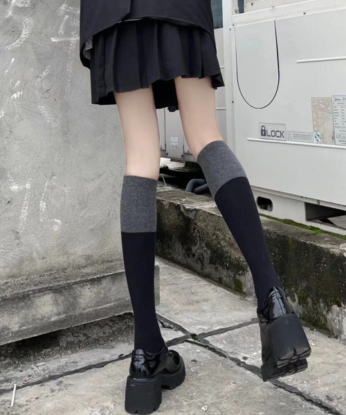 miniministore（ミニミニストア） 靴下 ニーハイソックス バイカラー