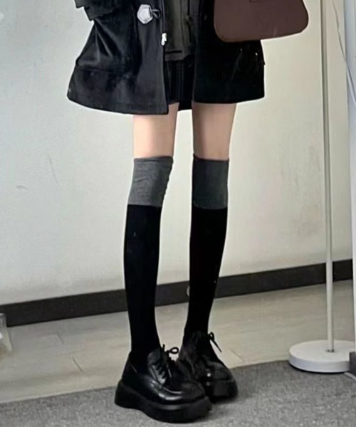 miniministore（ミニミニストア） 靴下 ニーハイソックス バイカラー