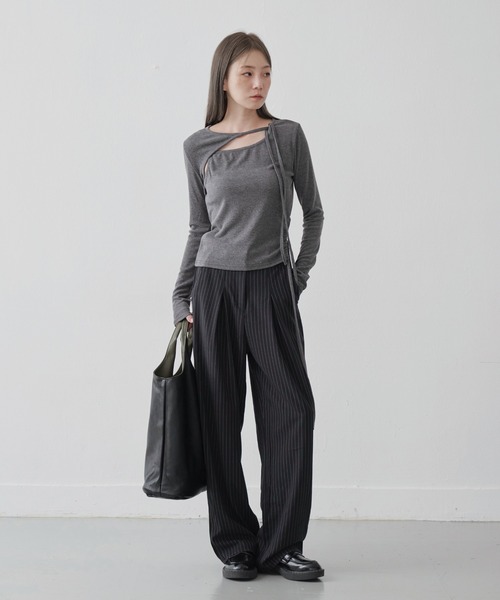 ルルドール　リボンインナーTシャツ　ブラック UNE MANSION（ユヌマンション） tシャツ 「UNE ORIGINAL」サイドホール