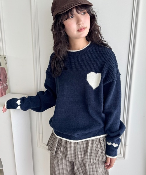 SOLLON.（ソルロン） ニット セーター ポイントハートニットトップス