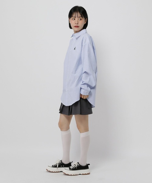 ブラウス シャツ 「UNISEX」ALAND／Aロゴワッペンロングスリーブシャツ レディース メンズ UNISEX】ALAND／Aロゴワッペンロングスリーブシャツ（シャツ
