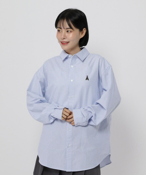 ブラウス シャツ 「UNISEX」ALAND／Aロゴワッペンロングスリーブシャツ レディース メンズ Steven Alan＞ウール ジャージー ロングスリーブ Tシャツ（T