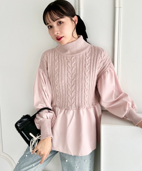 りほ！elendeek ペプラムドッキングニット ELENDEEK ニット セーター ペプラムドッキングニット レディース