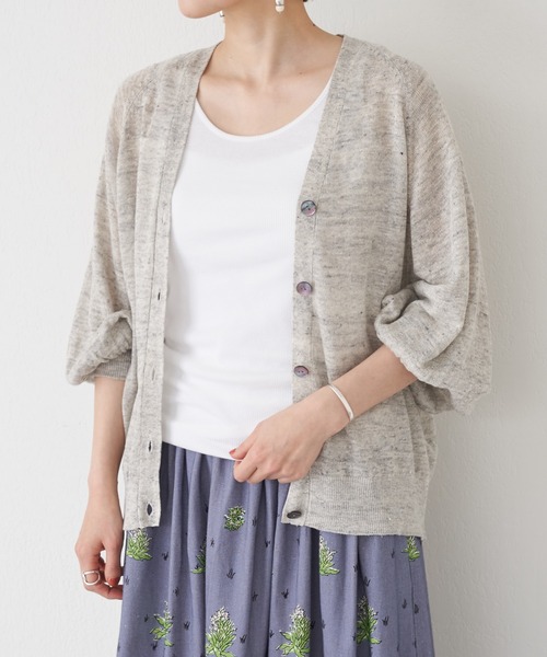 BEARDSLEY グレー ニットカーディガン BEARDSLEY グレー ニットカーディガン