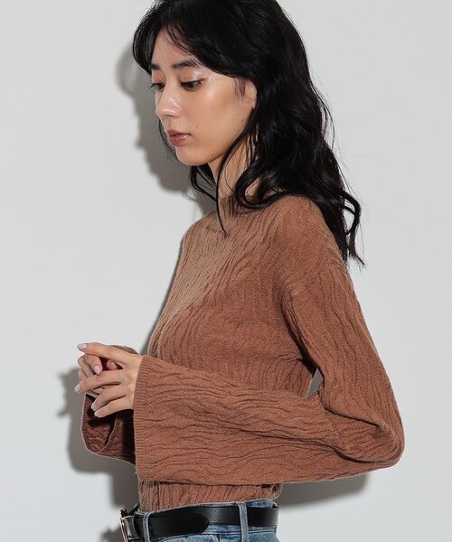 ニット セーター アートジャカードニット レディース INDIVI GALLEST ニット セーター アートジャカードニット
