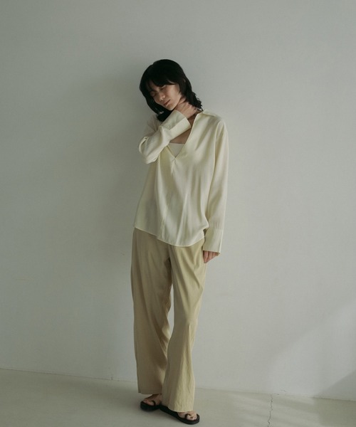 anuke パンツ Chambray Rough Pants レディース : ZOZOTOWN