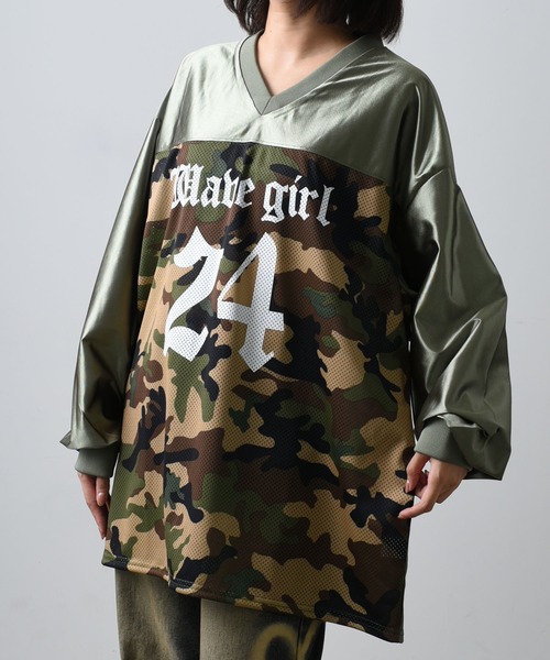 tシャツ A'GEM/9 × .kom 「ARULE/アルール」カモフラージュデザインロンTEE レディース メンズ