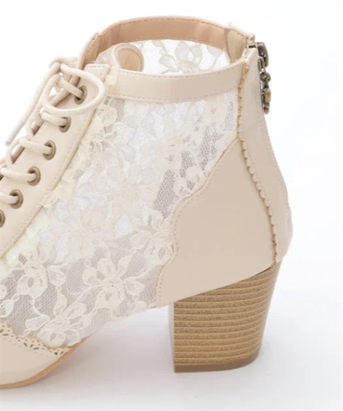 axes femme ブーツ チュールレースアップブーツ レディース