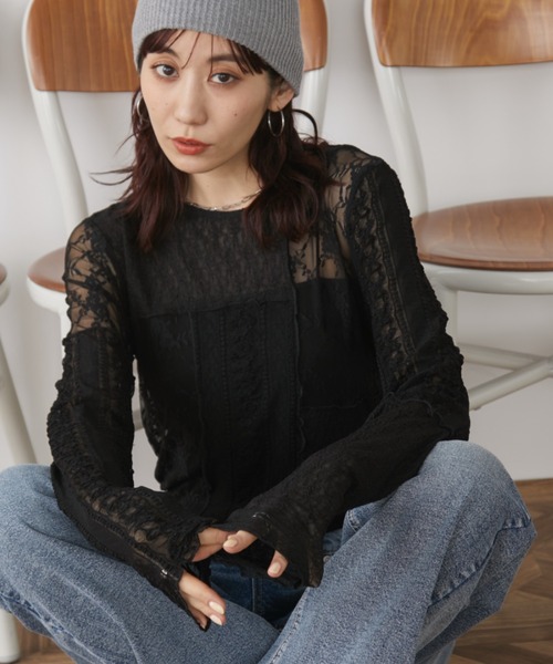 Auntie Rosa Holiday（アンティローザホリデー） tシャツ レースパッチ 