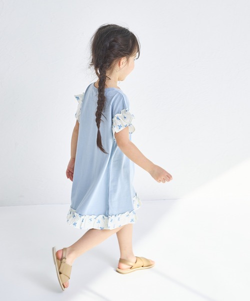 moamaman＊ダブルリボン袖フリルワンピース フリル袖リボンOP|ems