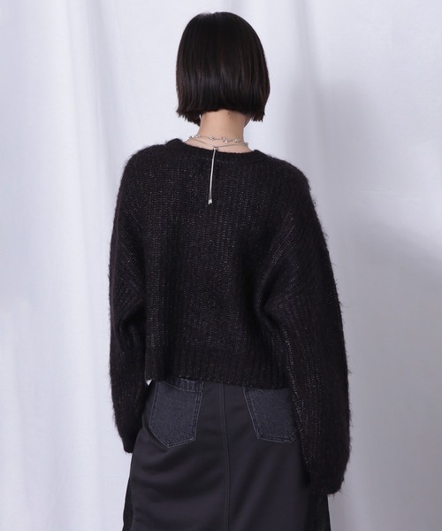 【ROSE BUD】ニットフーデッドプルオーバー ROSE BUD（ローズバッド）の「ブロッキングニット（ニット/セーター