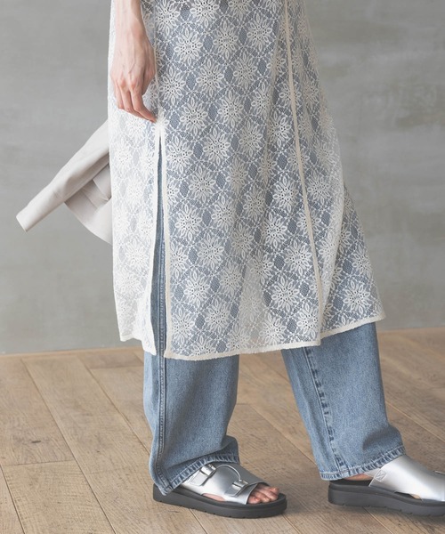 超美品　sandro レースワンピース　2号 GLOBAL WORK ワンピース 2WAYレースワンピース/286005