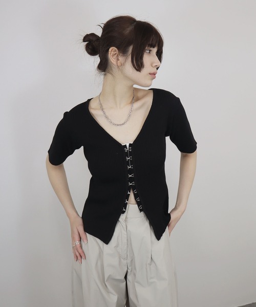 Reurie'（レウリィ） tシャツ 半袖 フロントホック半袖トップス