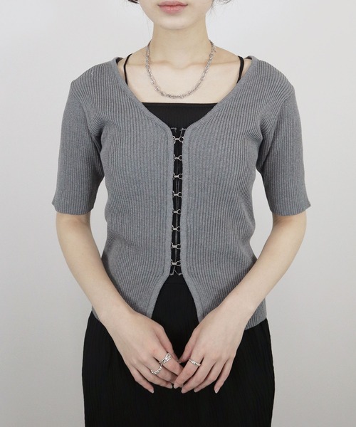 Reurie'（レウリィ） tシャツ 半袖 フロントホック半袖トップス