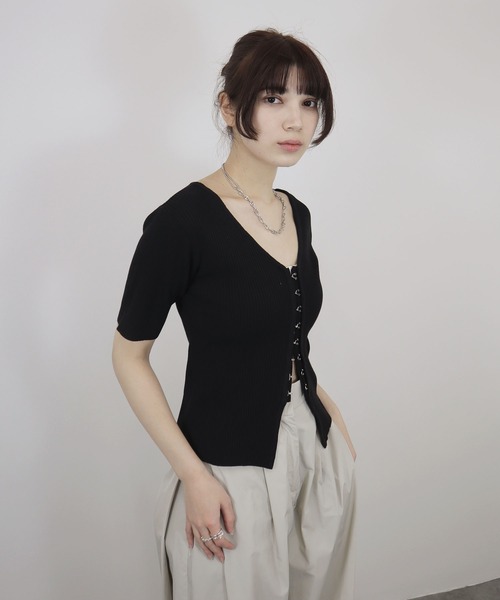 Reurie'（レウリィ） tシャツ 半袖 フロントホック半袖トップス