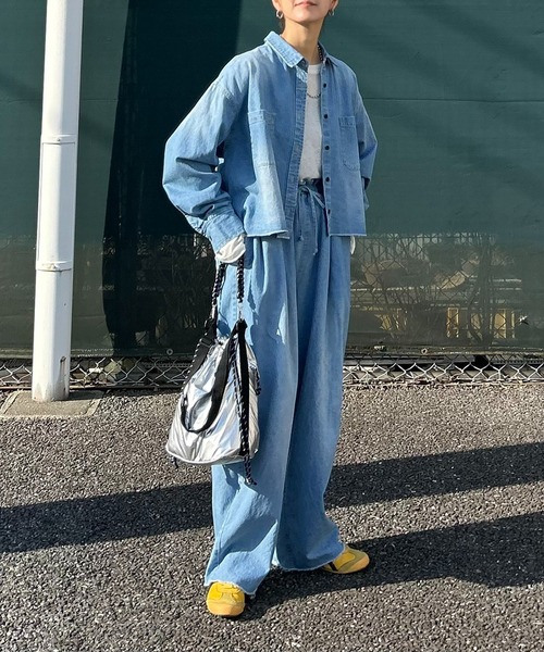 ブラウス シャツ 「notch.by KR 」カットオフデニムシャツ レディース notch.（ファッション） ブラウス シャツ 「notch.by KR