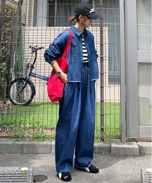 notch. ブラウス シャツ 「notch.by KR 」カットオフデニムシャツ