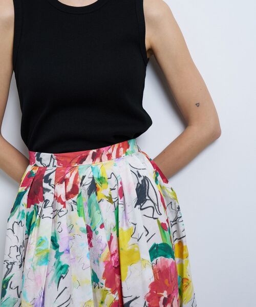 LANVIN♪デサインスカート♪未使用品♪ fleur de fleurプリントタックスカート|LANVIN en Bleu | LANVIN