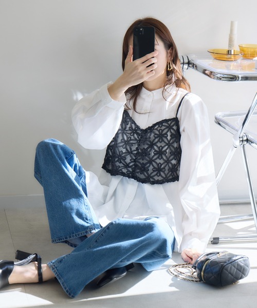 RU.TI.LE ベスト ジレ 「RU.TI.LE」フラワーレースビスチェ