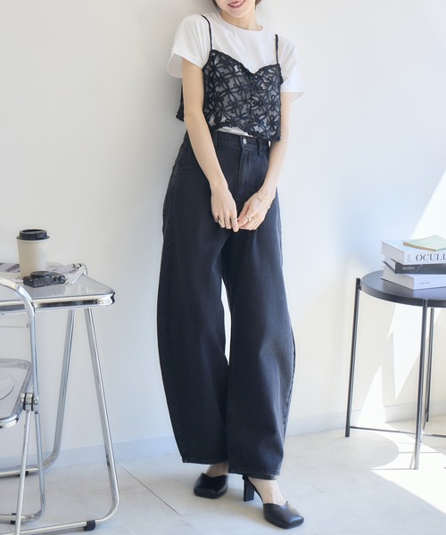 RU.TI.LE ベスト ジレ 「RU.TI.LE」フラワーレースビスチェ レディース