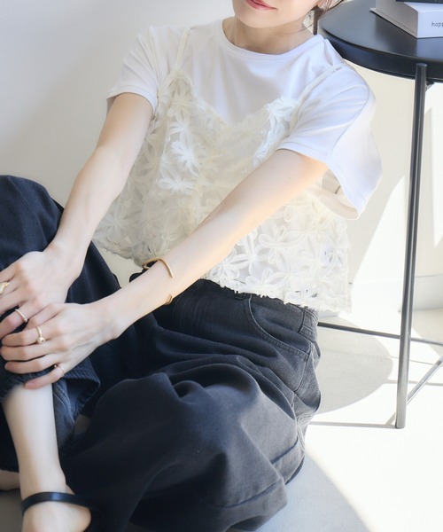 RU.TI.LE ベスト ジレ 「RU.TI.LE」フラワーレースビスチェ
