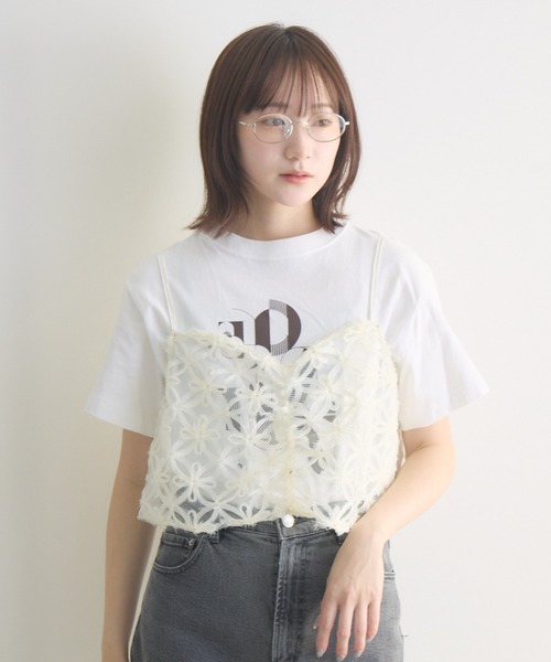 RU.TI.LE ベスト ジレ 「RU.TI.LE」フラワーレースビスチェ レディース