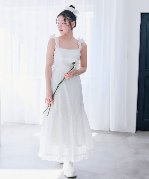 olive de olive サイドレースアップワンピース　ギンガムチェック olive de olive サイドレースアップワンピース ギンガムチェック