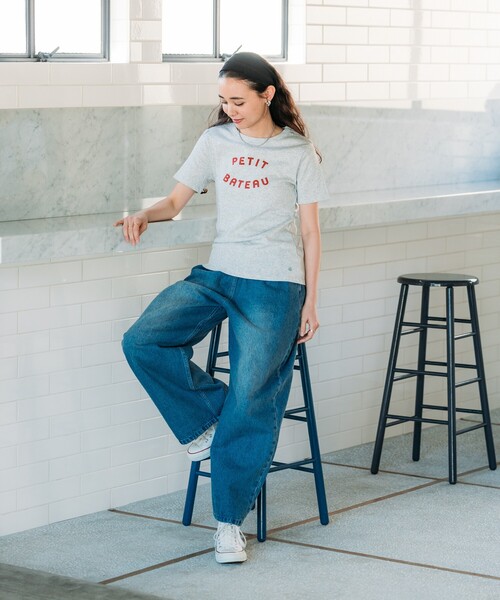 tシャツ PETIT BATEAU × FREAK'S STORE/プチバトー 別注 MINI LOGO T-shirt/別注 ミニロゴTシャツ レデ セール】PETIT BATEAU × FREAK'S STORE/プチバトー 別注 LOGO T
